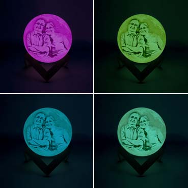 Personalised 3D Moon Lamp for Father Anniversary(14cm,16 colours)