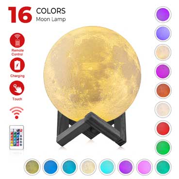 Personalised 3D Moon Lamp for Male Friend Anniversary(14cm,16 colours)