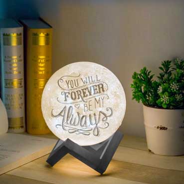 Personalised 3D Moon Lamp for Boy Friend Anniversary(14cm,16 colours)