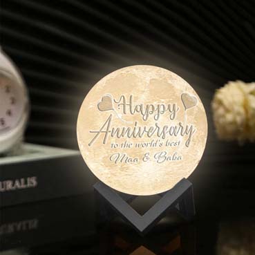 Personalised 3D Moon Lamp for Mother Anniversary(14cm,16 colours)