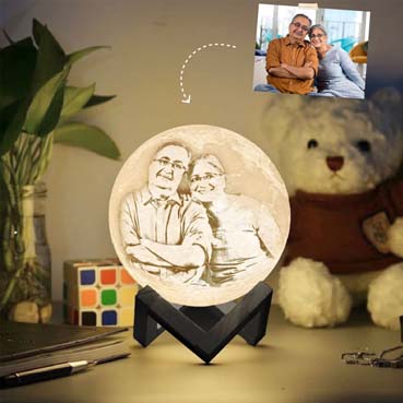 Personalised 3D Moon Lamp for Mother Anniversary(14cm,16 colours)