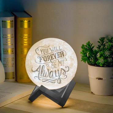 Personalised 3D Moon Lamp for Girl Friend Anniversary(14cm,16 colours)