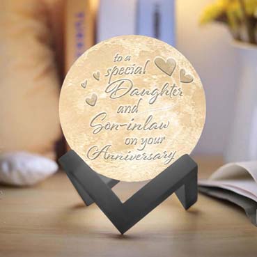 Personalised 3D Moon Lamp for Daughter Anniversary(14cm,16 colours)