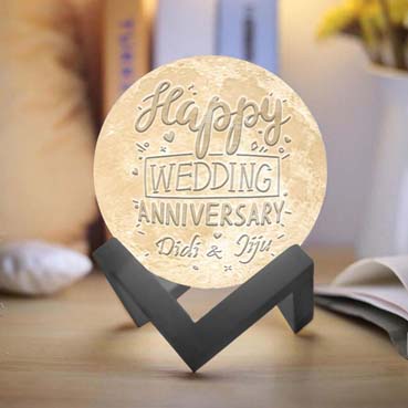 Personalised 3D Moon Lamp for Sister Anniversary(14cm,16 colours)