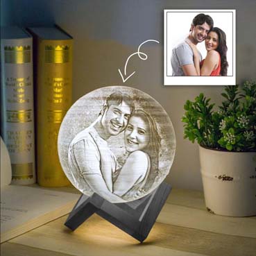 Personalised 3D Moon Lamp for Sister Anniversary(14cm,16 colours)