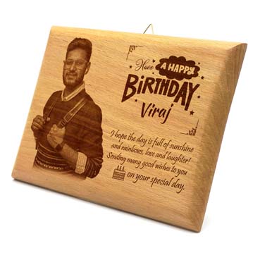 Wooden Photo Frame Personalised for Male Friend Birthday (15”x9”)
