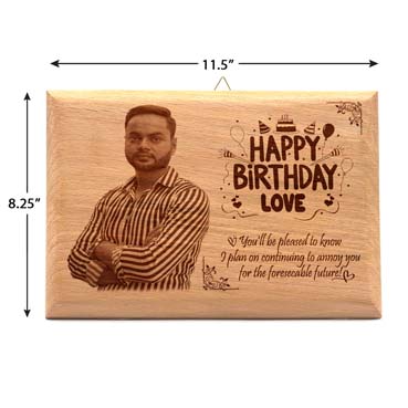 Wooden Photo Frame Personalised for Boy Friend Birthday (11.5”x8.25”)
