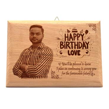 Wooden Photo Frame Personalised for Boy Friend Birthday (11.5”x8.25”)