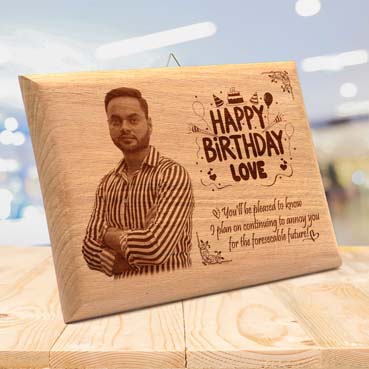 Wooden Photo Frame Personalised for Boy Friend Birthday (11.5”x8.25”)