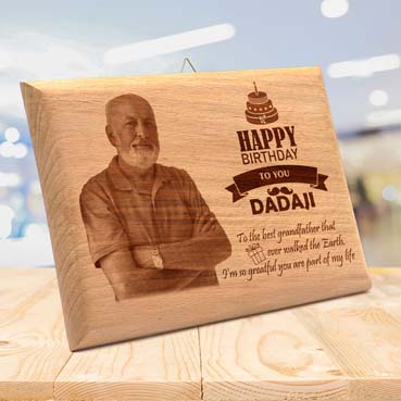 Wooden Photo Frame Personalised for Grand Father Birthday (11.5”x8.25”)