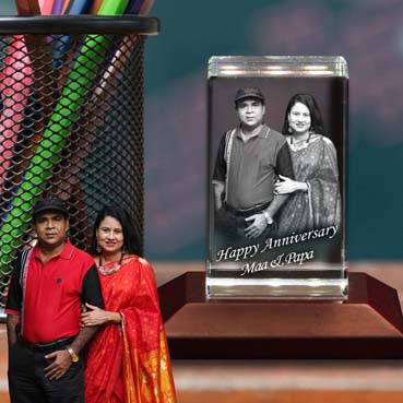 Personalised 3D Crystal Anniversary Gift for Father(50x80x50mm)