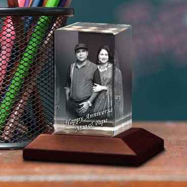 Personalised 3D Crystal Anniversary Gift for Father(50x80x50mm)