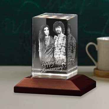 Personalised 3D Crystal Anniversary Gift for Boy Friend (50x80x50mm)