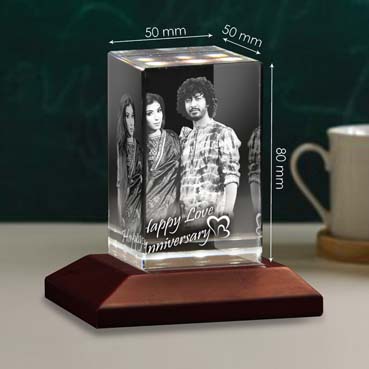 Personalised 3D Crystal Anniversary Gift for Boy Friend (50x80x50mm)