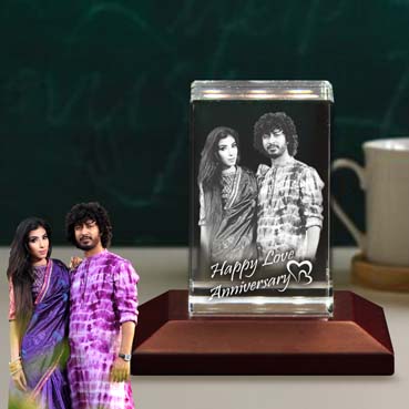 Personalised 3D Crystal Anniversary Gift for Girl Friend (50x80x50mm)