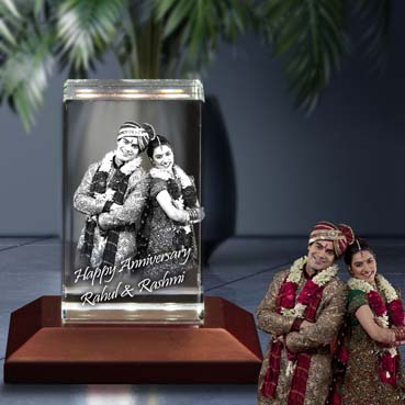 Personalised 3D Crystal Anniversary Gift for Daughter (50x80x50mm)