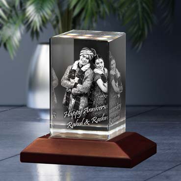 Personalised 3D Crystal Anniversary Gift for Daughter (50x80x50mm)