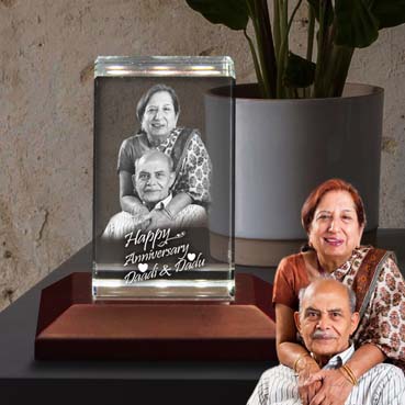 Personalised 3D Crystal Anniversary Gift for Grand Mother (50x80x50mm)