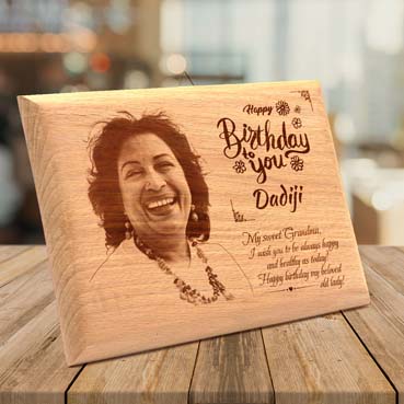Wooden Photo Frame Personalised for Grand Mother Birthday (15”x9”)