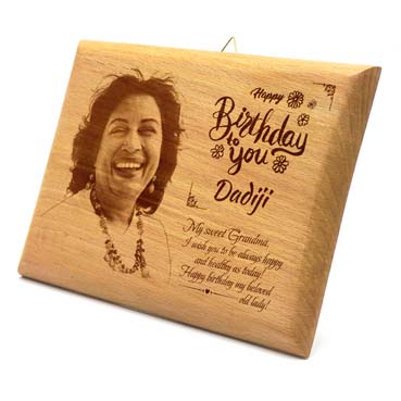Wooden Photo Frame Personalised for Grand Mother Birthday (15”x9”)