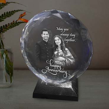 Personalised 3D Crystal Anniversary Gift for Son (155x160x40mm)