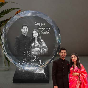 Personalised 3D Crystal Anniversary Gift for Daughter (155x160x40mm)