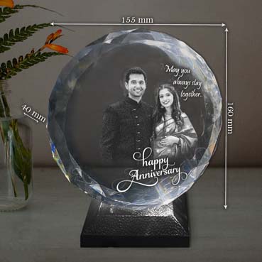 Personalised 3D Crystal Anniversary Gift for Daughter (155x160x40mm)