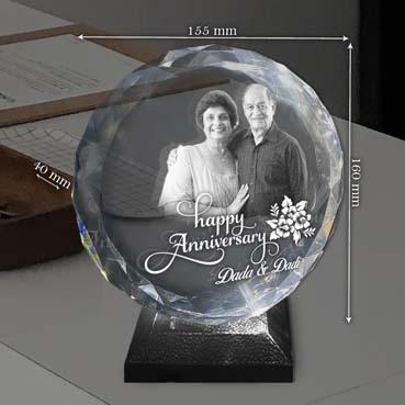 Personalised 3D Crystal Anniversary  Gift for Grand Mother (155x160x40mm)