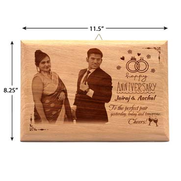 Wooden Photo Frame Personalised for Male Friend Anniversary (11.5”x8.25”)
