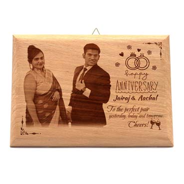 Wooden Photo Frame Personalised for Male Friend Anniversary (11.5”x8.25”)