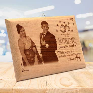 Wooden Photo Frame Personalised for Male Friend Anniversary (11.5”x8.25”)