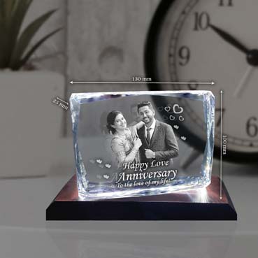 Anniversary Gift for Boy Friend Personalised 3D Crystal (100x130x25mm)