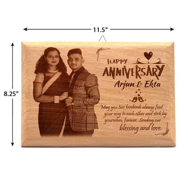 Wooden Photo Frame Personalised for Son Anniversary(11.5”x8.25”)