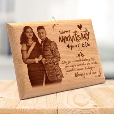 Wooden Photo Frame Personalised for Son Anniversary(11.5”x8.25”)