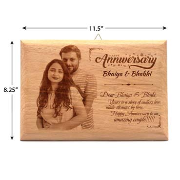 Wooden Photo Frame Personalised for Brother Anniversary (11.5”x8.25”)