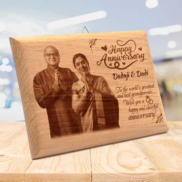 Wooden Photo Frame Personalised for Grand Father Anniversary (11.5”x8.25”)