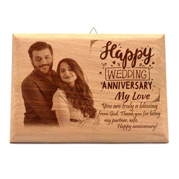 Wooden Photo Frame Personalised for Wife Anniversary(11.5”x8.25”)