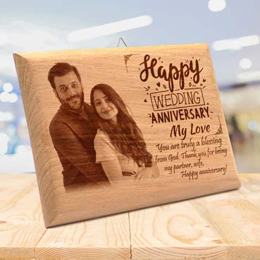 Wooden Photo Frame Personalised for Wife Anniversary(11.5”x8.25”)