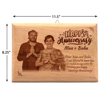 Wooden Photo Frame Personalised for Mother Anniversary(11.5”x8.25”)