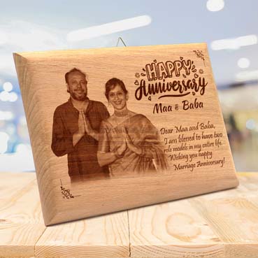 Wooden Photo Frame Personalised for Mother Anniversary(11.5”x8.25”)