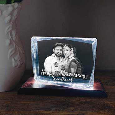 Anniversary Gift for Wife Personalised 3D Crystal (100x130x25mm)