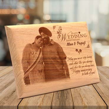 Wooden Photo Frame Personalised for Mother Anniversary(15”x9”)