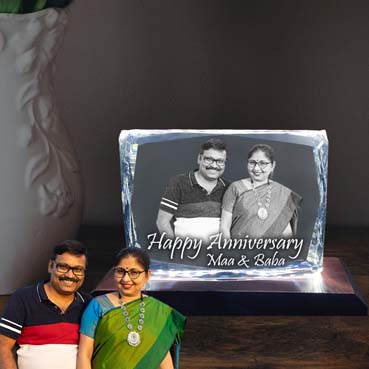 Anniversary Gift for Mother Personalised 3D Crystal (100x130x25mm)