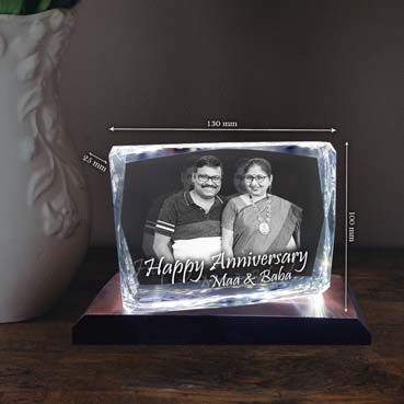 Anniversary Gift for Mother Personalised 3D Crystal (100x130x25mm)