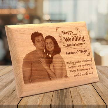 Wooden Photo Frame Personalised for Female Friend Anniversary(15”x9”)