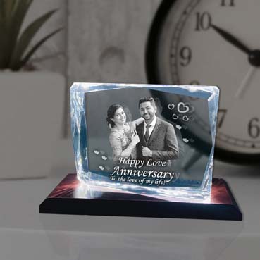 Anniversary Gift for Girlfriend Personalised 3D Crystal (100x130x25mm)