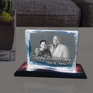 Anniversary Gift for Grand Mother Personalised 3D Crystal (100x130x25mm)