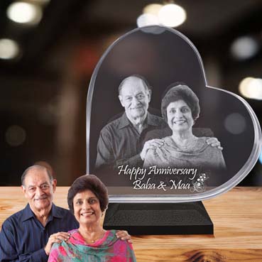 Anniversary Gift for Father Personalised 3D Crystal (140x140x20mm)