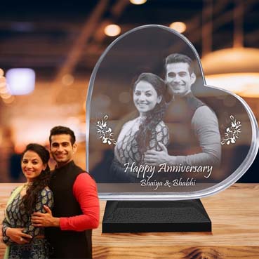 Anniversary Gift for Brother Personalised 3D Crystal (140x140x20mm)