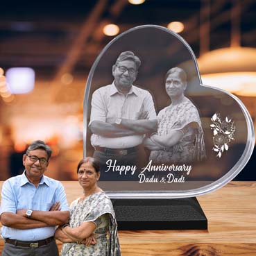 Anniversary Gift for Grand Father Personalised 3D Crystal (140x140x20mm)